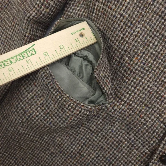 VTG Harris Tweed Wool Blazer Men's 41R Brown Plaid‎Sport Coat Handwoven Jacket